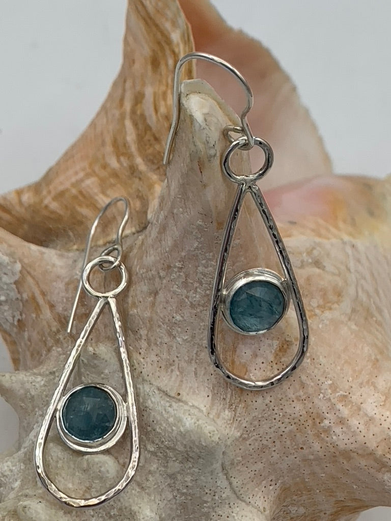 Sterling Silver and Ocean Kyanite earrings