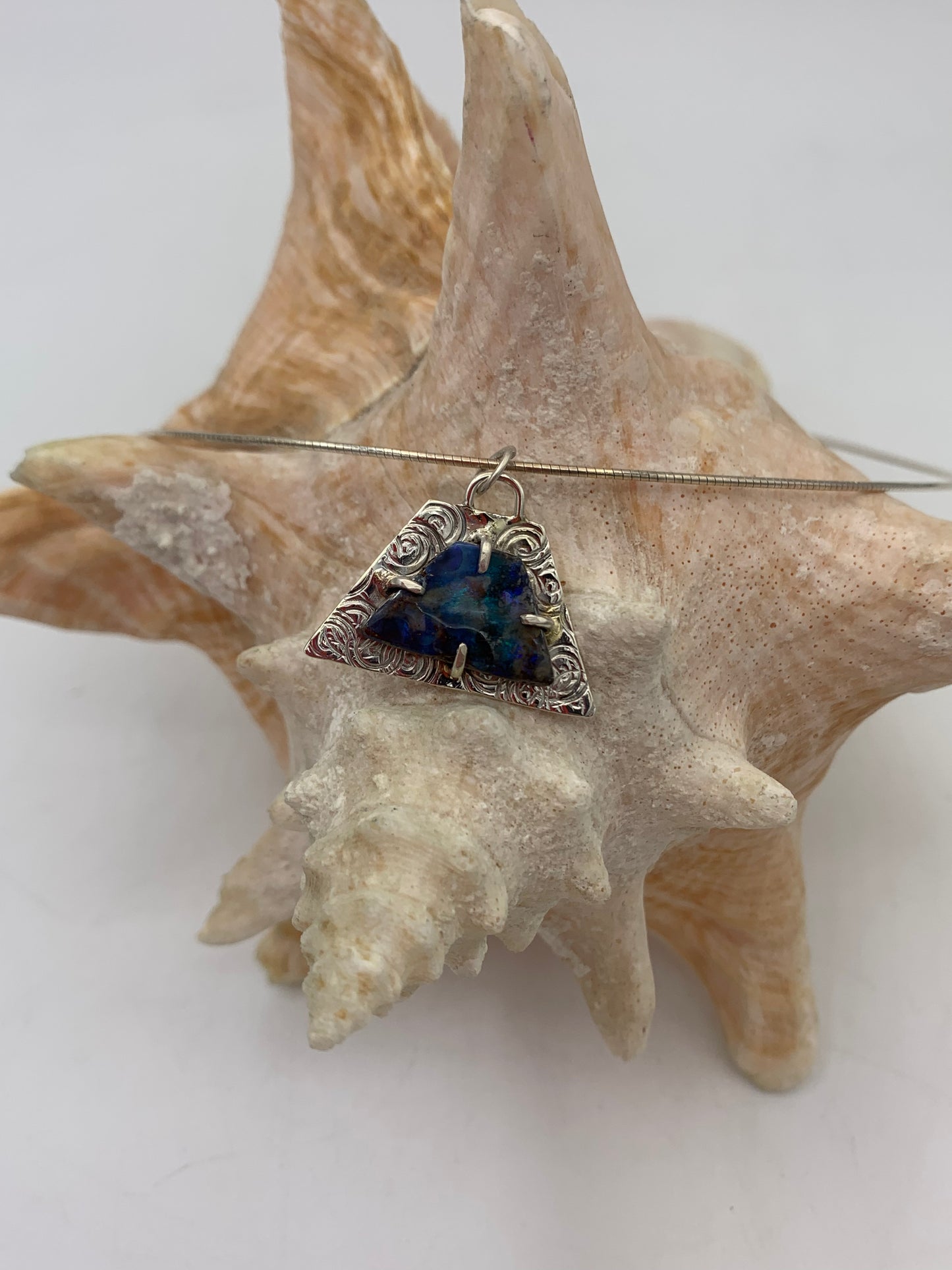 Blue Opal and Sterling Silver necklace