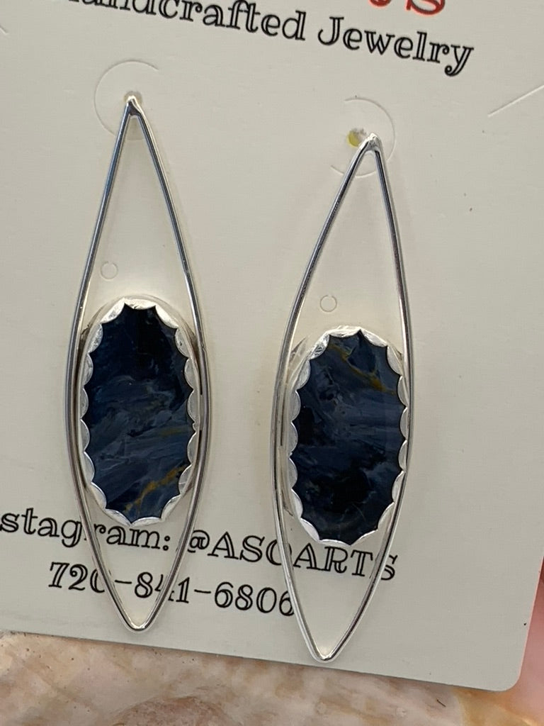 Pietersite and Sterling Silver earrings