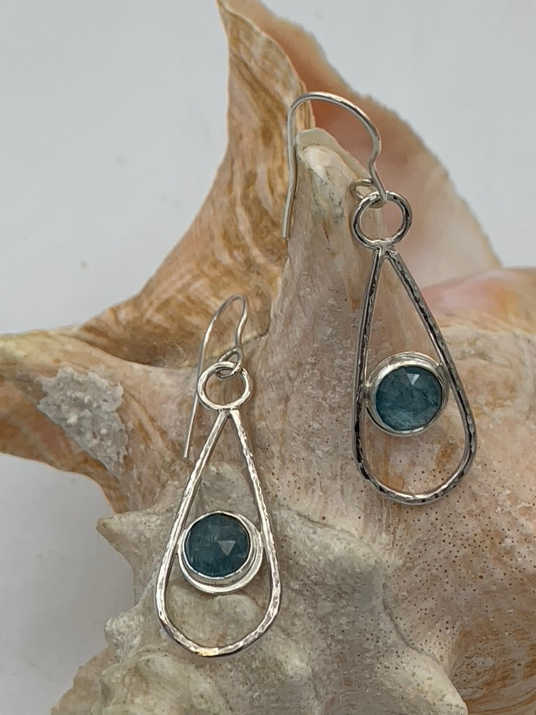 Sterling Silver and Ocean Kyanite earrings