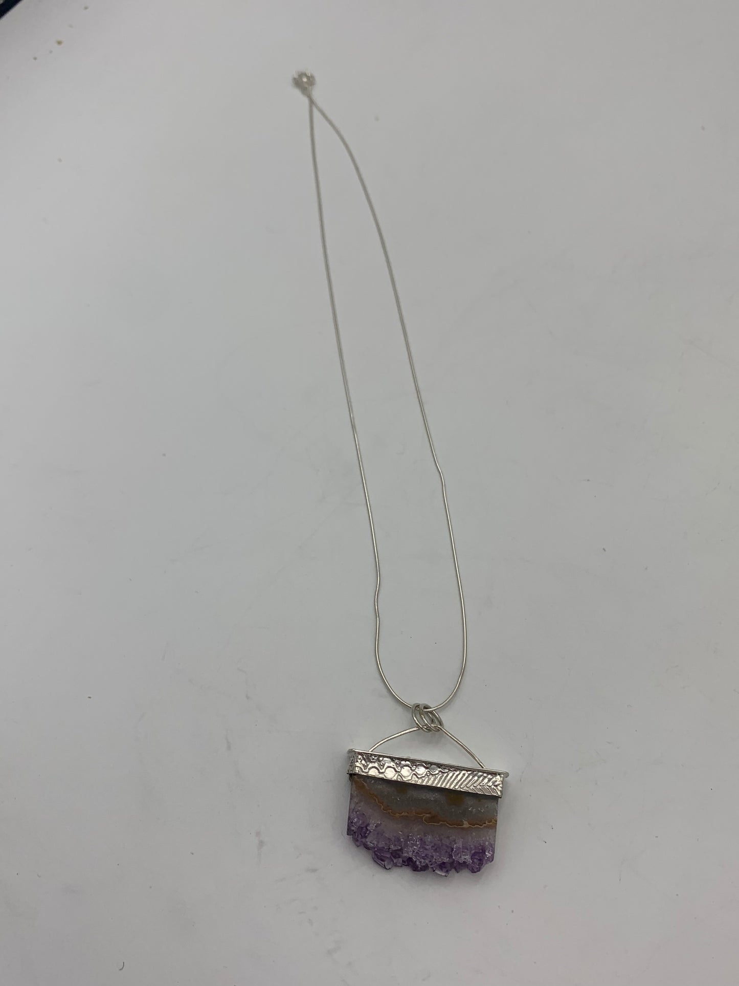 Amethyst Crystal and Sterling Silver necklace