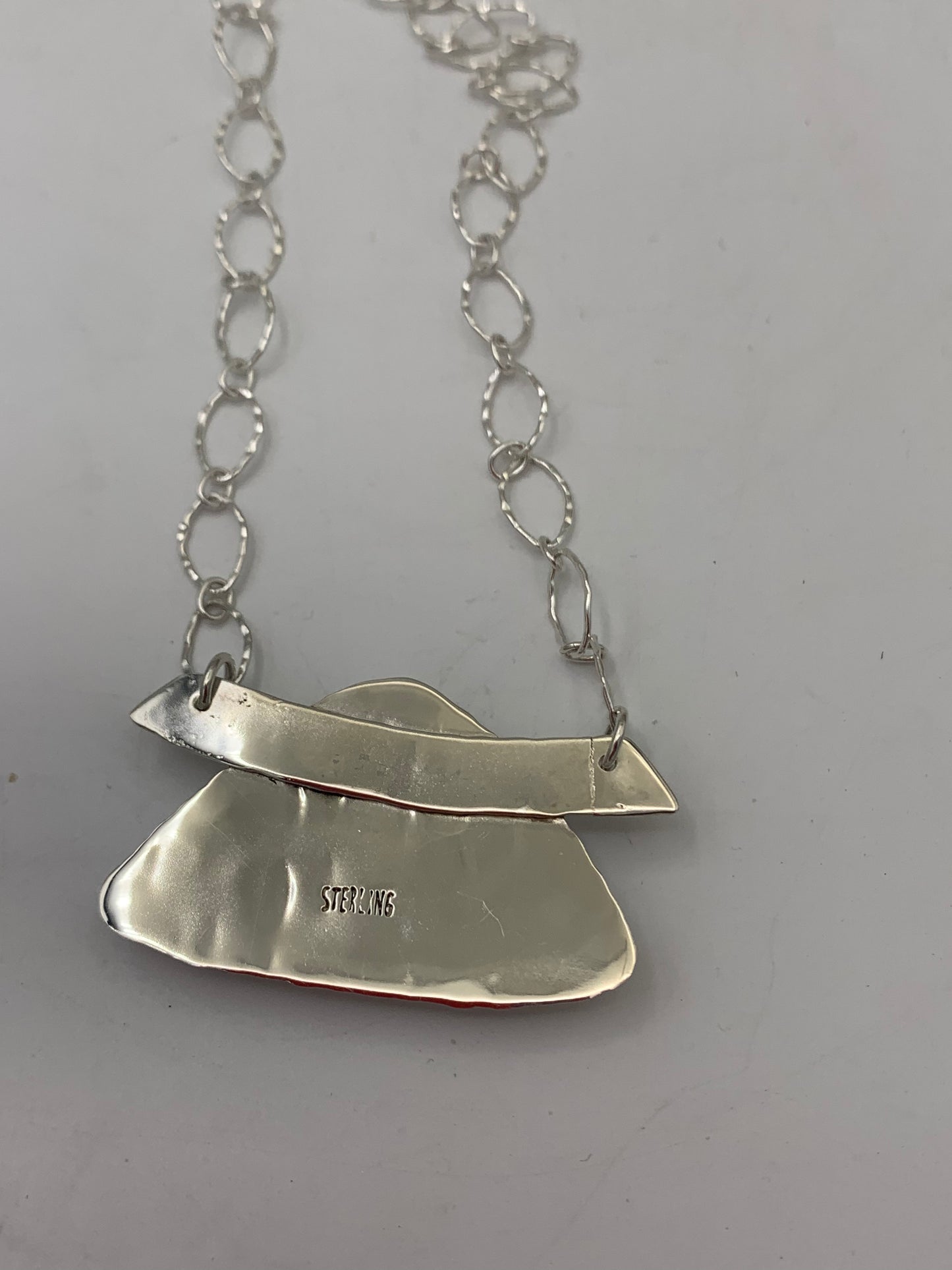 Phosphosiderite Cabachon and Sterling Silver necklace