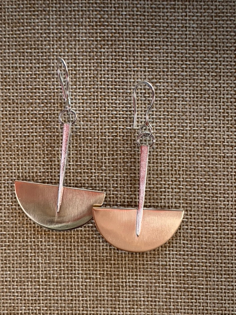 Brass and Sterling Silver earrings