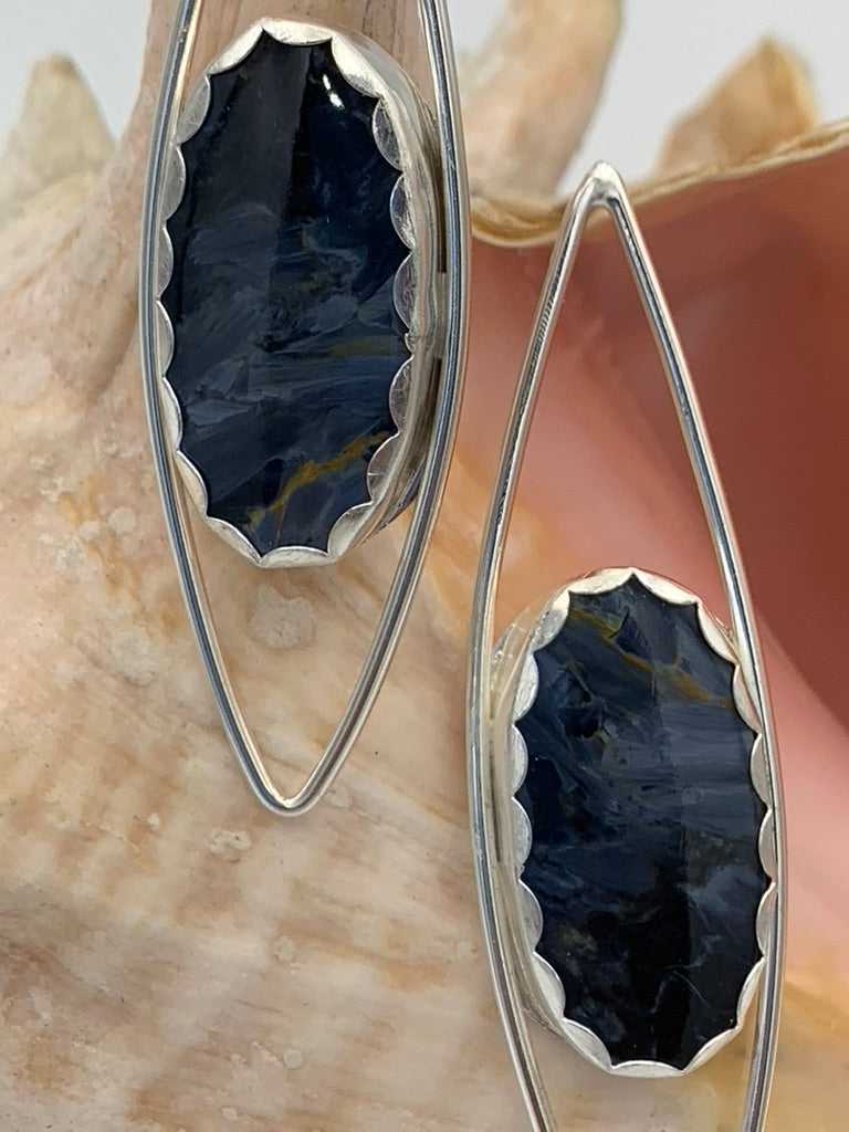 Pietersite and Sterling Silver earrings