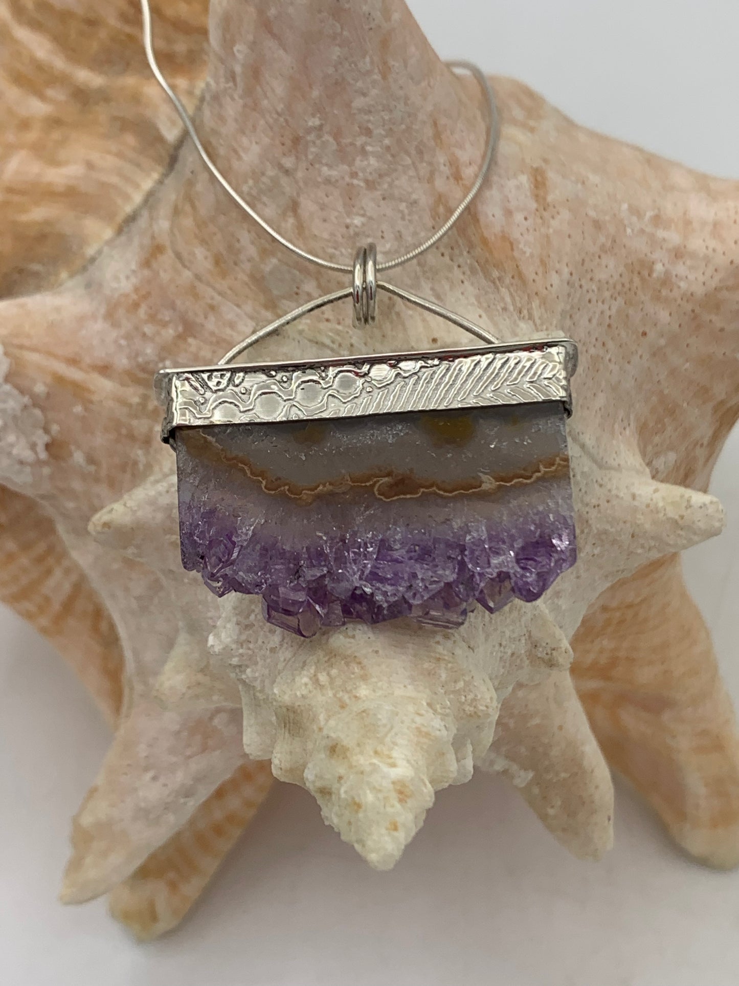 Amethyst Crystal and Sterling Silver necklace