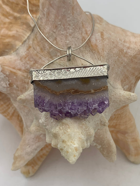 Amethyst Crystal and Sterling Silver necklace