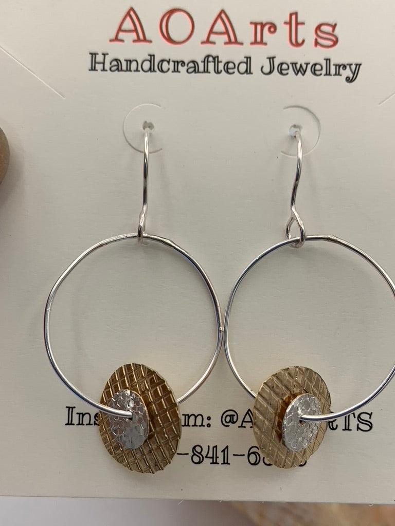 Sterling Silver and Brass earrings