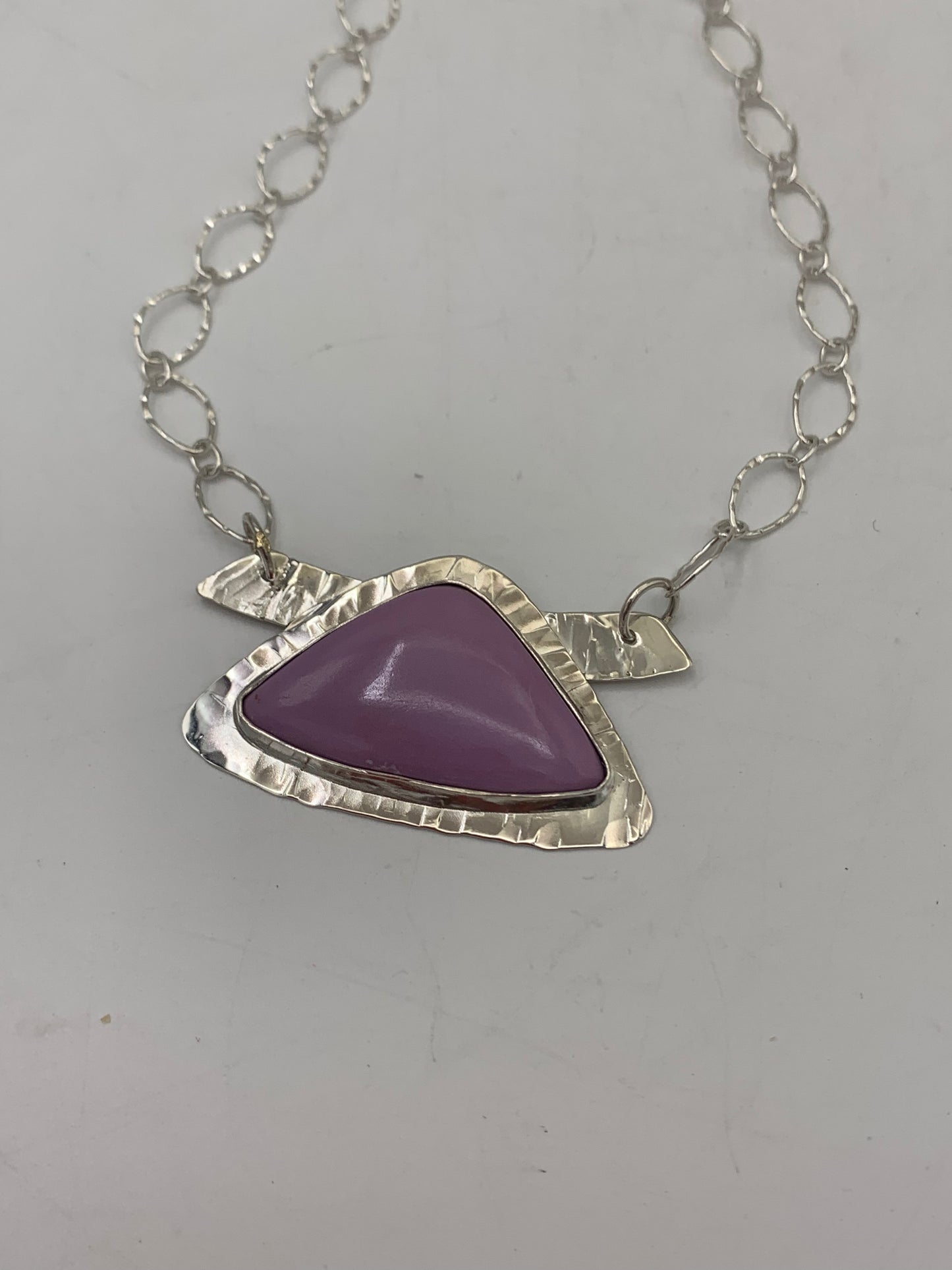 Phosphosiderite Cabachon and Sterling Silver necklace
