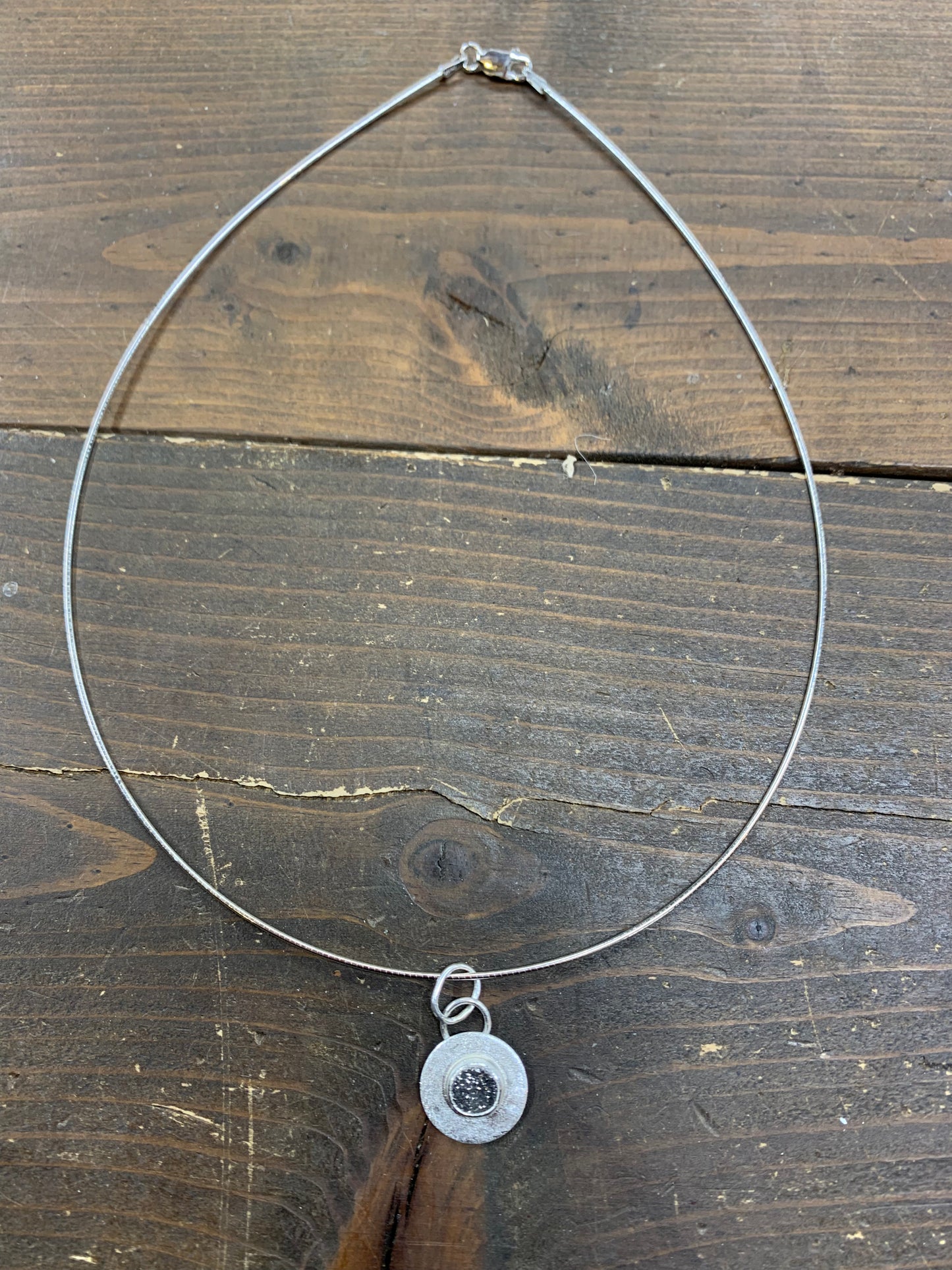 Druzy Agate and Sterling Silver necklace