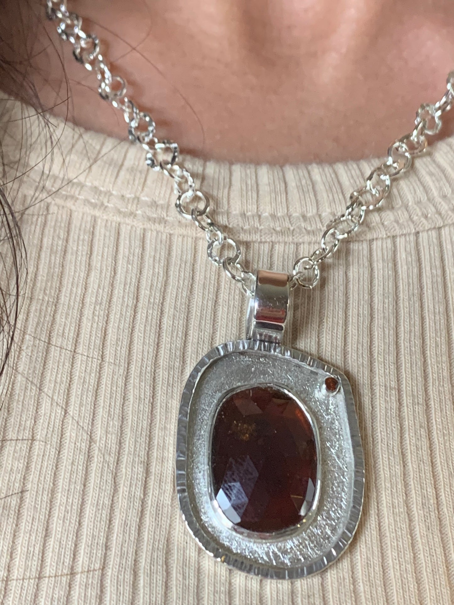 Garnet and Sterling Silver necklace