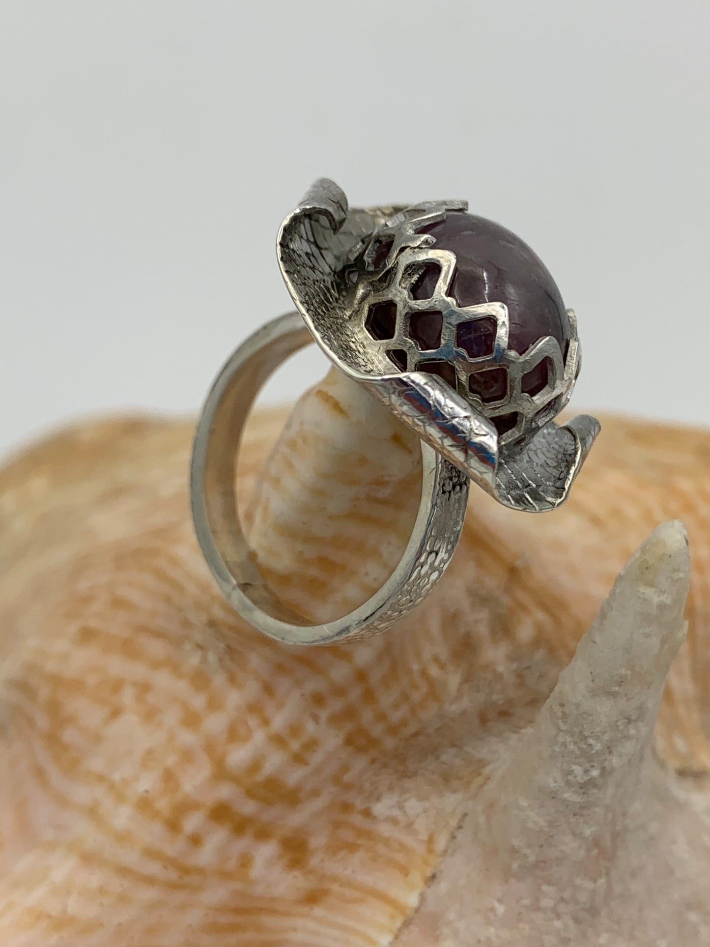 Purple Ruby and Sterling Silver ring