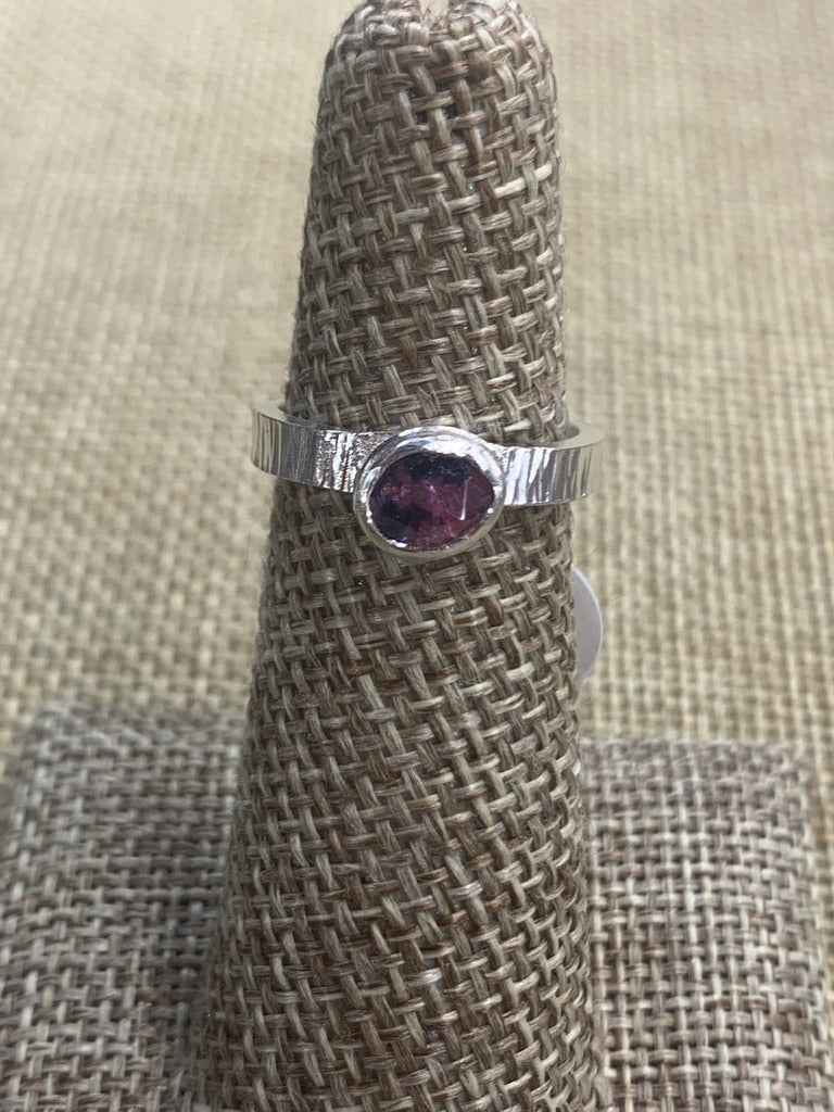 Rose Cut Winza Sapphire ring set in Sterling Silver