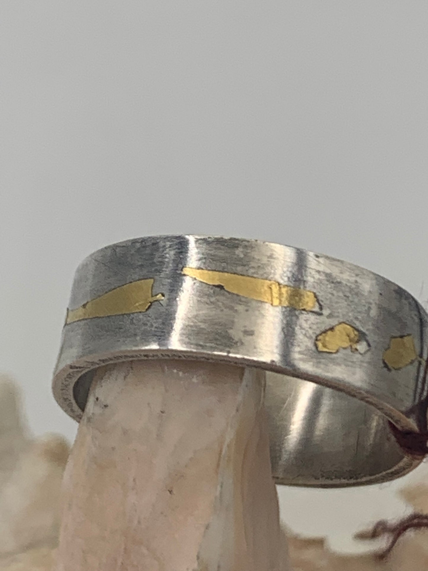 Sterling Silver and 24K Gold Leaf ring