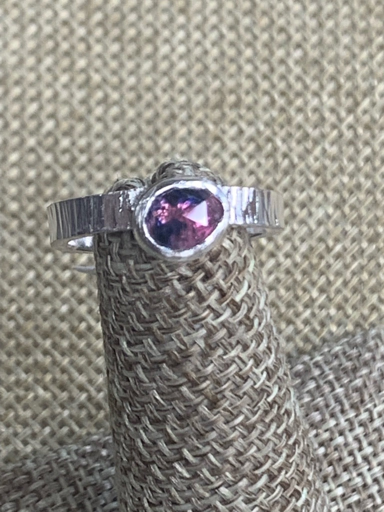 Rose Cut Winza Sapphire ring set in Sterling Silver