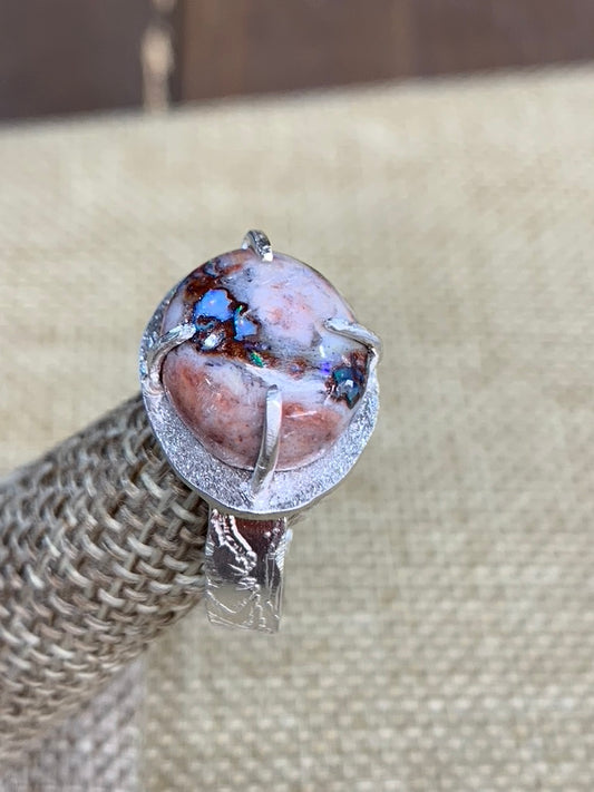 Mexican Opal and Sterling Silver Ring