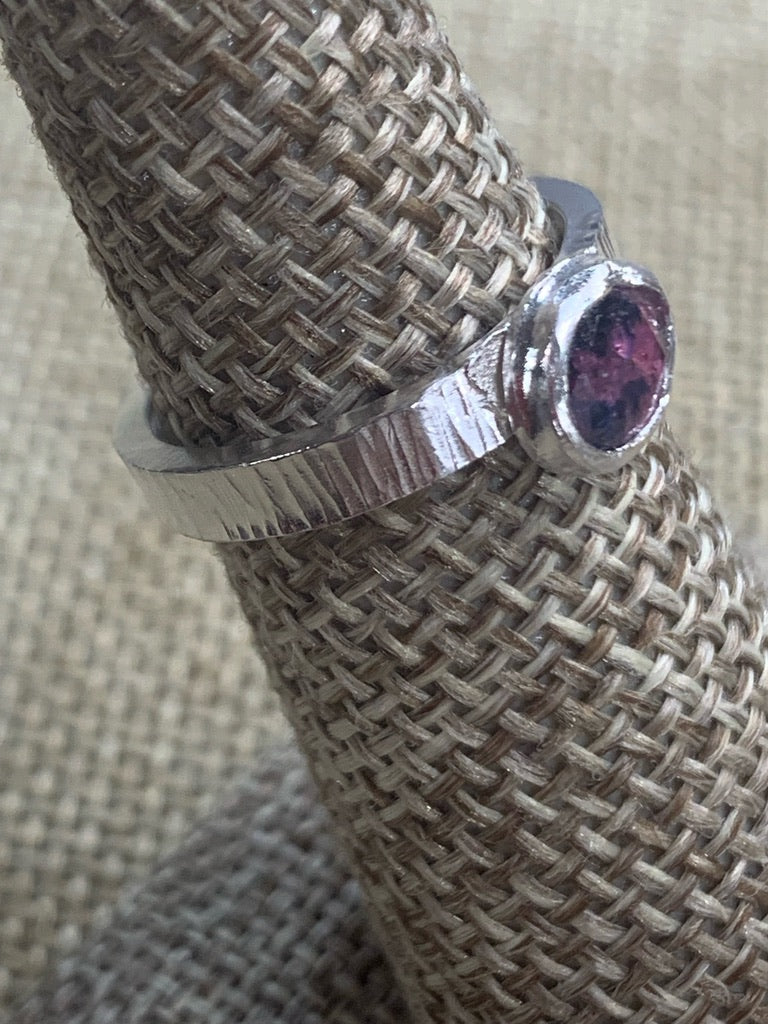 Rose Cut Winza Sapphire ring set in Sterling Silver