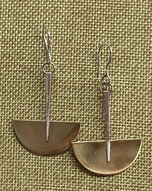 Brass and Sterling Silver earrings