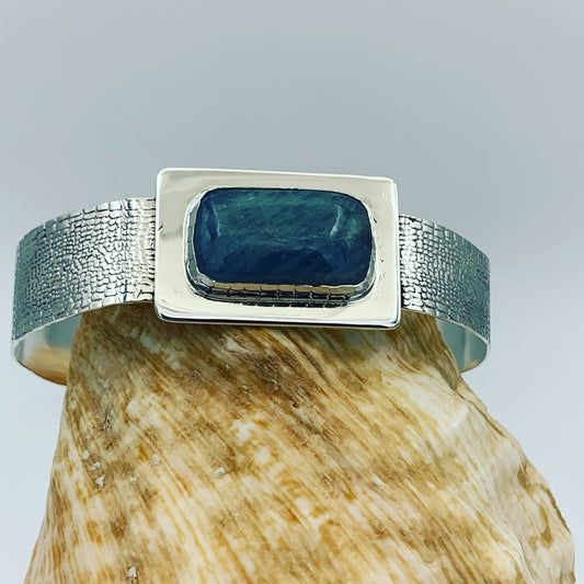 Aquamarine and Sterling Silver Cuff bracelet