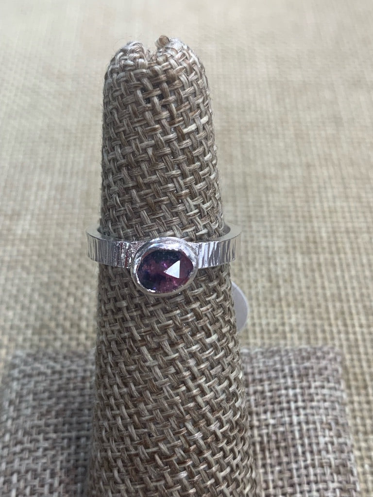 Rose Cut Winza Sapphire ring set in Sterling Silver