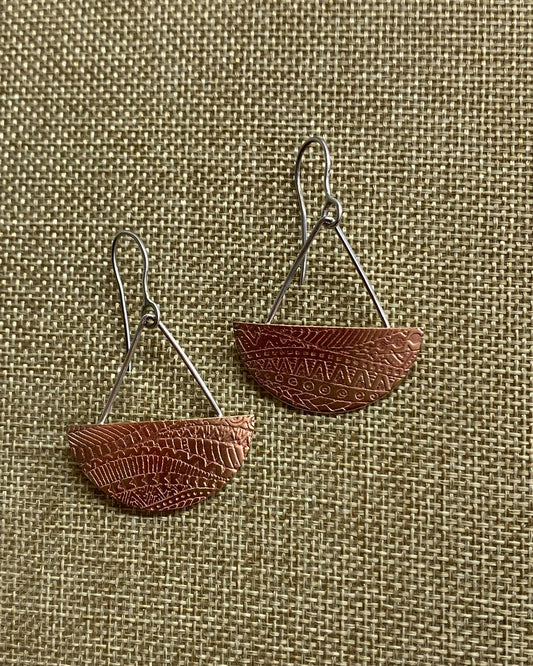 Brass and Sterling Silver earrings